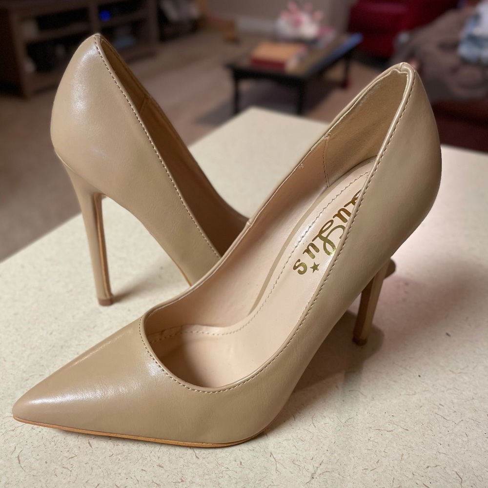 Lulu’s Pointed Toe Nude Heels
